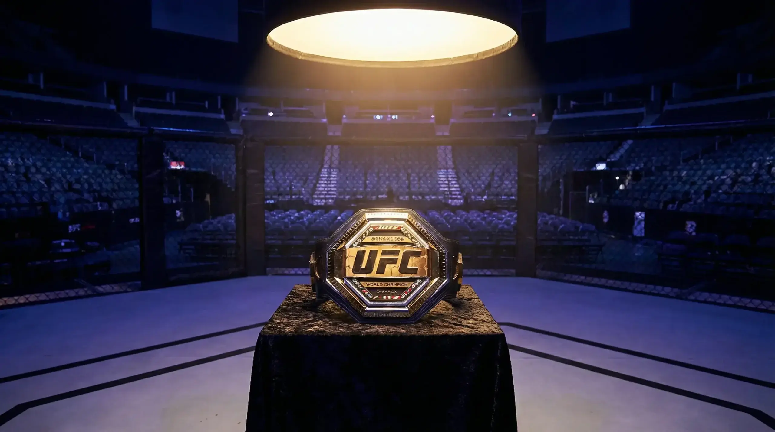 Ceinture de champion UFC posée sur l