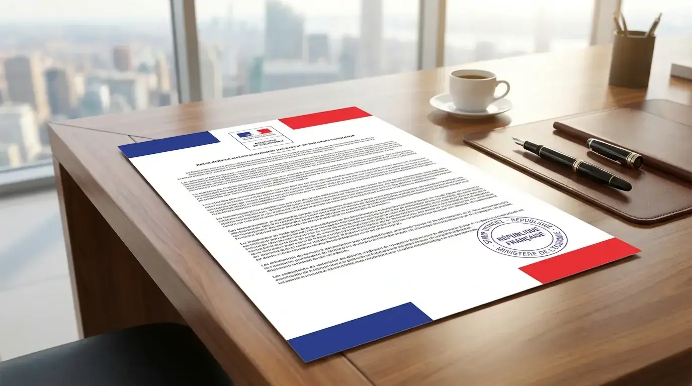 Logo officiel ANJ sur un document de licence avec drapeau français